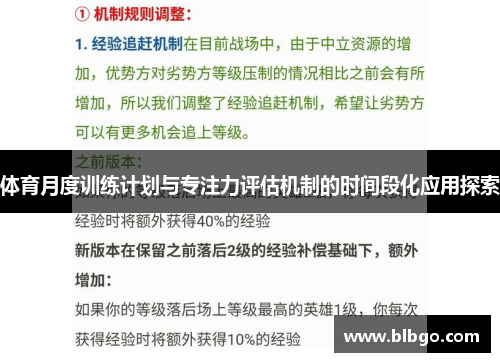 体育月度训练计划与专注力评估机制的时间段化应用探索
